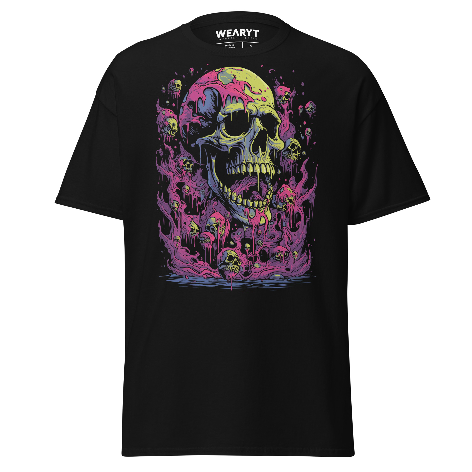 T-shirt – Psychedelic – Neon Skull Men's Clothing Wearyt