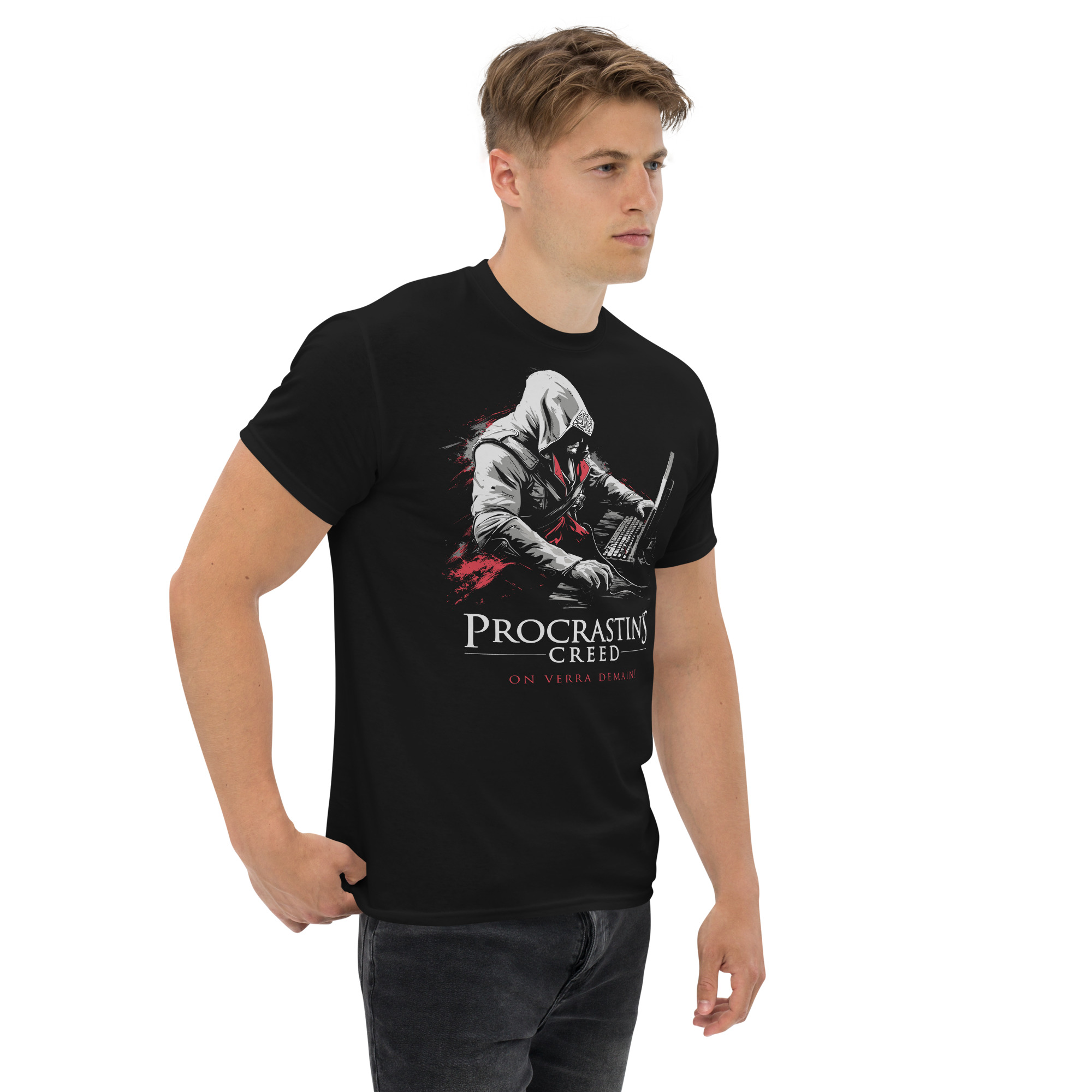 T-shirt – Gaming – Procrastin’s Creed Men's Clothing Wearyt