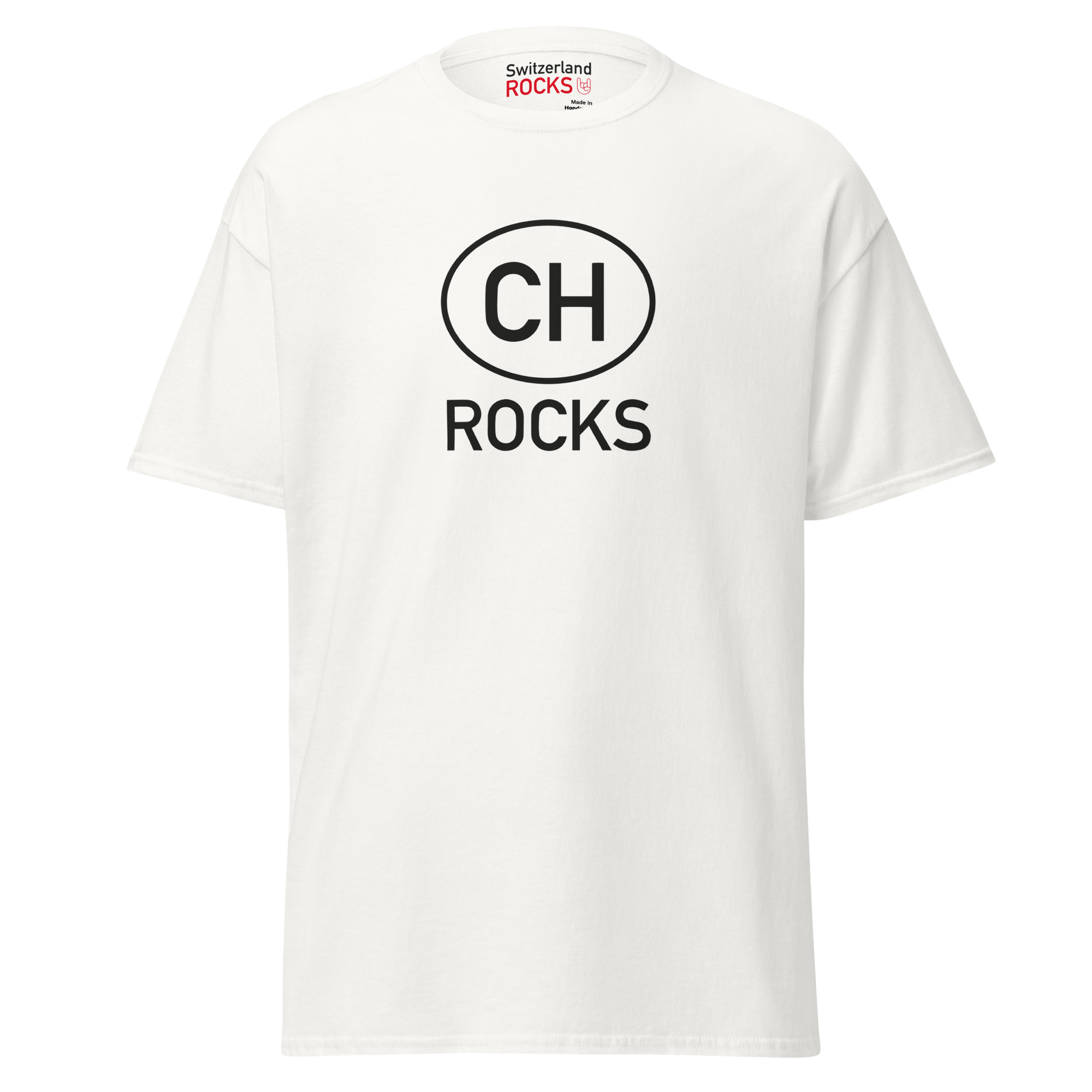 White T-shirt – Switzerland Rocks – CH Rocks Men's Clothing Wearyt
