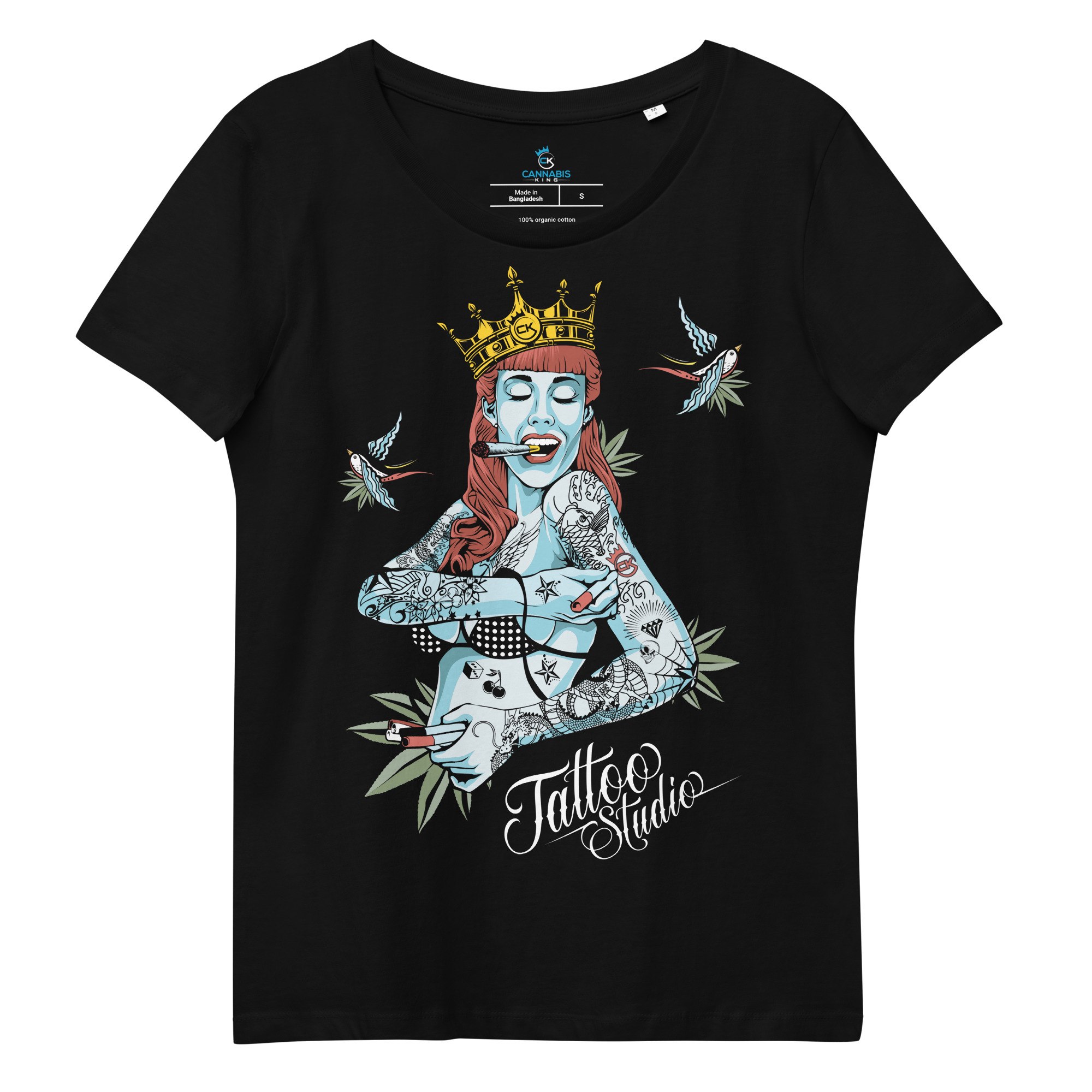 T-shirt femme – Cannabis King – Tattoo Studio T-shirts Wearyt